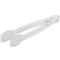 Fineline 3309-CL Platter Pleasers 9 inch Clear Disposable Ridged Plastic Tongs - 48/Case
