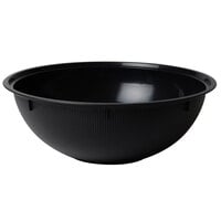 Fineline Settings B12120.BK Platter Pleasers 128 oz. Black Ribbed High Profile Plastic Bowl - 24/Case