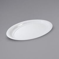 Fineline 485.WH Platter Pleasers 25 inch x 14 1/2 inch White Polystyrene Oval Tray   - 20/Case