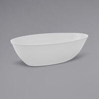 Fineline OB4580.WH Platter Pleasers 1/2 Gallon (64 oz.) White Polystyrene Luau Bowl - 50/Case
