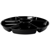 Fineline D18070.BK Platter Pleasers 18" Black Polystyrene Round 7 Compartment Tray - 12/Case