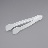 Fineline 3309-WH Platter Pleasers 9 inch White Disposable Ridged Plastic Tongs - 48/Case