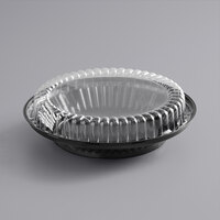 Choice 9 inch Black Pie Container with Clear Low Dome Lid - 25