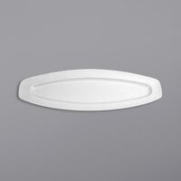 International Tableware BL-2100 Bristol 21" Oblong Bright White Wide Rim Porcelain Fish Platter - 12/Case