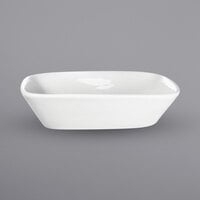 International Tableware QP-64 Quad 6 1/8" x 4 1/8" Rectangular European White Porcelain Serving Dish - 12/Case