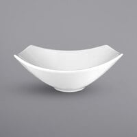 International Tableware QP-39 Quad 16 oz. Square European White Curved Rim Porcelain Bowl - 24/Case