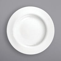 International Tableware BL-88 Bristol 9" Round Bright White Wide Rim Porcelain Plate - 24/Case