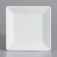 International Tableware SP-5 Slope 5" Square Bright White Wide Rim Porcelain Plate - 36/Case