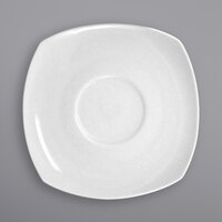 International Tableware QP-2 Quad 5 3/4" Square European White Porcelain Saucer - 36/Case