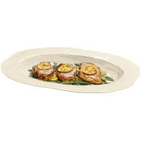 GET ML-137-IV New Yorker 17 3/4 inch x 13 inch Oval Catering Platter - Ivory