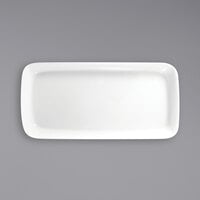 International Tableware QP-1200 Quad 13" x 6 1/4" Rectangular European White Coupe Porcelain Platter - 6/Case