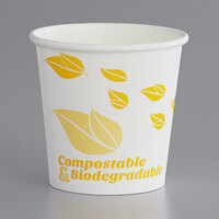EcoChoice 4 oz. Leaf Print Compostable Paper Hot Cup - 1000/Case