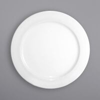 International Tableware DO-16 Dover 10 1/2 inch Round European White Wide Rim Porcelain Plate - 12/Case