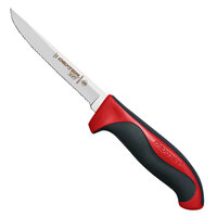 Dexter-Russell 36003R 360 Series 5 inch Scalloped Utility Knife with Red Handle