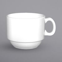 International Tableware BL-35 Bristol 8 oz. Bright White Porcelain Stackable Espresso Cup - 36/Case