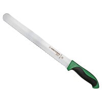 Dexter-Russell 36011G 360 Series 12 inch Scalloped Slicing / Bread Knife with Green Handle