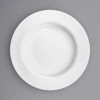 International Tableware BL-16 Bristol 10 1/4" Bright White Wide Rim Porcelain Plate - 24/Case
