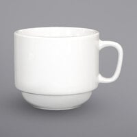 International Tableware DO-23 Dover 7 oz. European White Porcelain Stackable Cup - 36/Case