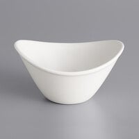 International Tableware DO-910 Dover 7 oz. Oval European White Curved Rim Porcelain Bowl - 36/Case