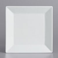 International Tableware SP-9 Slope 9" Square Bright White Wide Rim Porcelain Plate - 24/Case
