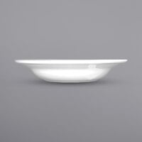 International Tableware DO-3 Dover 10 oz. Round European White Wide Rim Rolled Edge Porcelain Soup Bowl - 36/Case