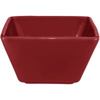 International Tableware EL-11-RH Elite Harvest 7.5 oz. Square Rhubarb Porcelain Fruit Bowl - 36/Case
