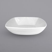 International Tableware QP-32 Quad 18 oz. Square European White Porcelain Bowl - 24/Case