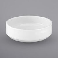 International Tableware TN-4 Torino 2 oz. Round European White Porcelain Sauce Dish - 48/Case