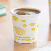 EcoChoice 4 oz. Leaf Print Compostable Paper Hot Cup - 50/Pack