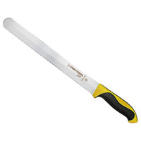 Dexter-Russell 36011Y 360 Series 12 inch Scalloped Slicing / Bread Knife with Yellow Handle