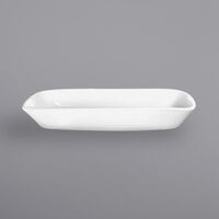 International Tableware QP-114 Quad 10 1/4" x 4 1/8" Rectangular European White Porcelain Serving Dish - 12/Case