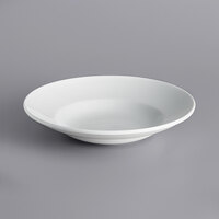 International Tableware BL-1200 Bristol 18 oz. Round Bright White Wide Rim Rolled Edge Porcelain Deep Pasta Bowl - 12/Case