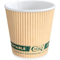EcoChoice 4 oz. Double Wall Kraft Compostable Paper Hot Cup - 25/Pack