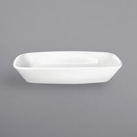 International Tableware QP-84 Quad 8 1/8" x 4 1/4" Rectangular European White Porcelain Serving Dish - 12/Case