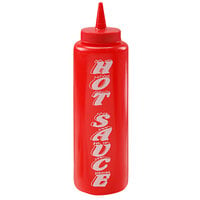 12 oz. Red Standard Squeeze Bottle with Hot Sauce Label