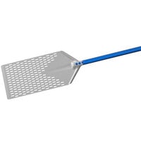 GI Metal Azzurra9 inch x 16 inch Anodized Aluminum Rectangular Perforated Pizza Peel with 59 inch Handle AM-2340F/150