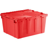 Orbis FP261 24" x 20" x 13" Stack-N-Nest Flipak Red Tote Box with Hinged Lockable Lid