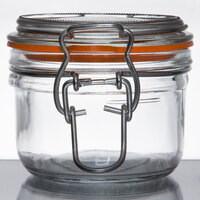 Anchor Hocking Round Glass Storage Canister Set with Hinged Lids 4-Piece Set