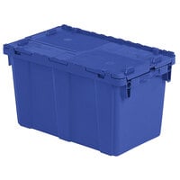 Orbis FP151 22" x 13" x 13" Stack-N-Nest Flipak Dark Blue Tote Box with Hinged Lockable Lid