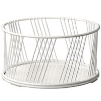 Cal-Mil 4114-10-15 Portland Large White Wire Basket - 10 1/2 inch x 5 1/2 inch