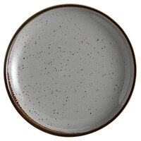 Acopa Keystone 6 inch Granite Gray Stoneware Coupe Plate - 4/Pack