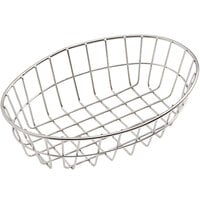 American Metalcraft GOVS69 Stainless Steel Oblong Wire Basket - 6 inch x 2 1/2 inch