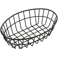 American Metalcraft GOVB69 Black Oblong Wire Basket - 6 inch x 2 1/2 inch