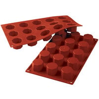 Silikomart SF037 SiliconFLEX 15 Compartment Octagons Silicone Baking Mold - 1 1/2" x 1 1/2" x 1" Cavities