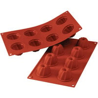 Silikomart SF057 SiliconFLEX 8 Compartment Small Gugelhopf Silicone Baking Mold - 2 3/16" x 2 3/16" x 1 7/16" Cavities