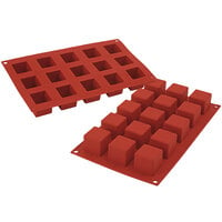 Silikomart SF105 SiliconFLEX 15 Compartment Cube Silicone Baking Mold - 1 3/8" x 1 3/8" x 1 3/8" Cavities