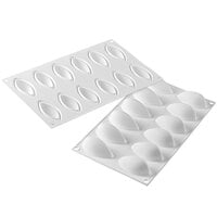 Silikomart QUENELLE24 12 Compartment Silicone Baking Mold with Border - 2 1/2" x 1 1/8" x 1 1/8" Cavities