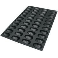Silikomart SQ005 44 Compartment Madeleine Silicone Baking Mold - 3 1/16" x 1 3/4" x 11/16" Cavities