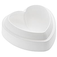 Silikomart AMORE Individual Heart-Shaped Silicone Baking Mold with Border and Plastic Cutter - 5 1/2 inch x 5 5/16 inch x 1 7/8 inch Cavity