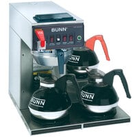 Bunn 12950.0409 CWTF-DV Automatic 12 Cup Coffee Brewer with 3 Lower Warmers and Stainless Steel Funnel - Dual Voltage